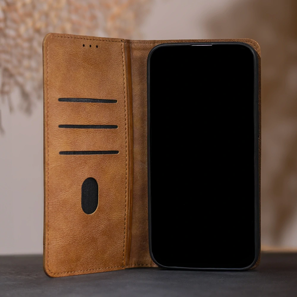 Pouzdro flip Samsung Galaxy A17 5G, smart seam, hnědé