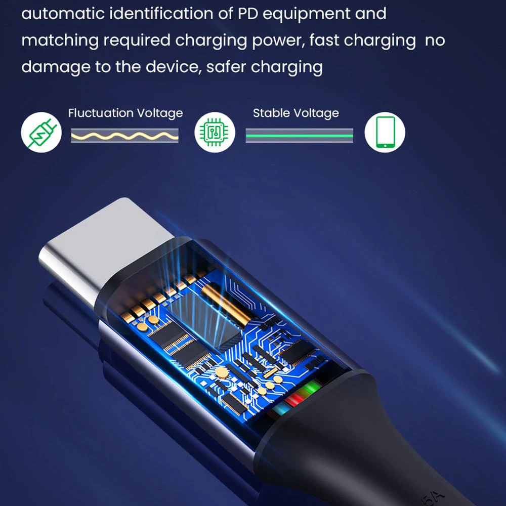 Datový kabel Techsuit (PCB018) USB-C na USB-C, 100W, 480Mbps, 6A, 1m - černý