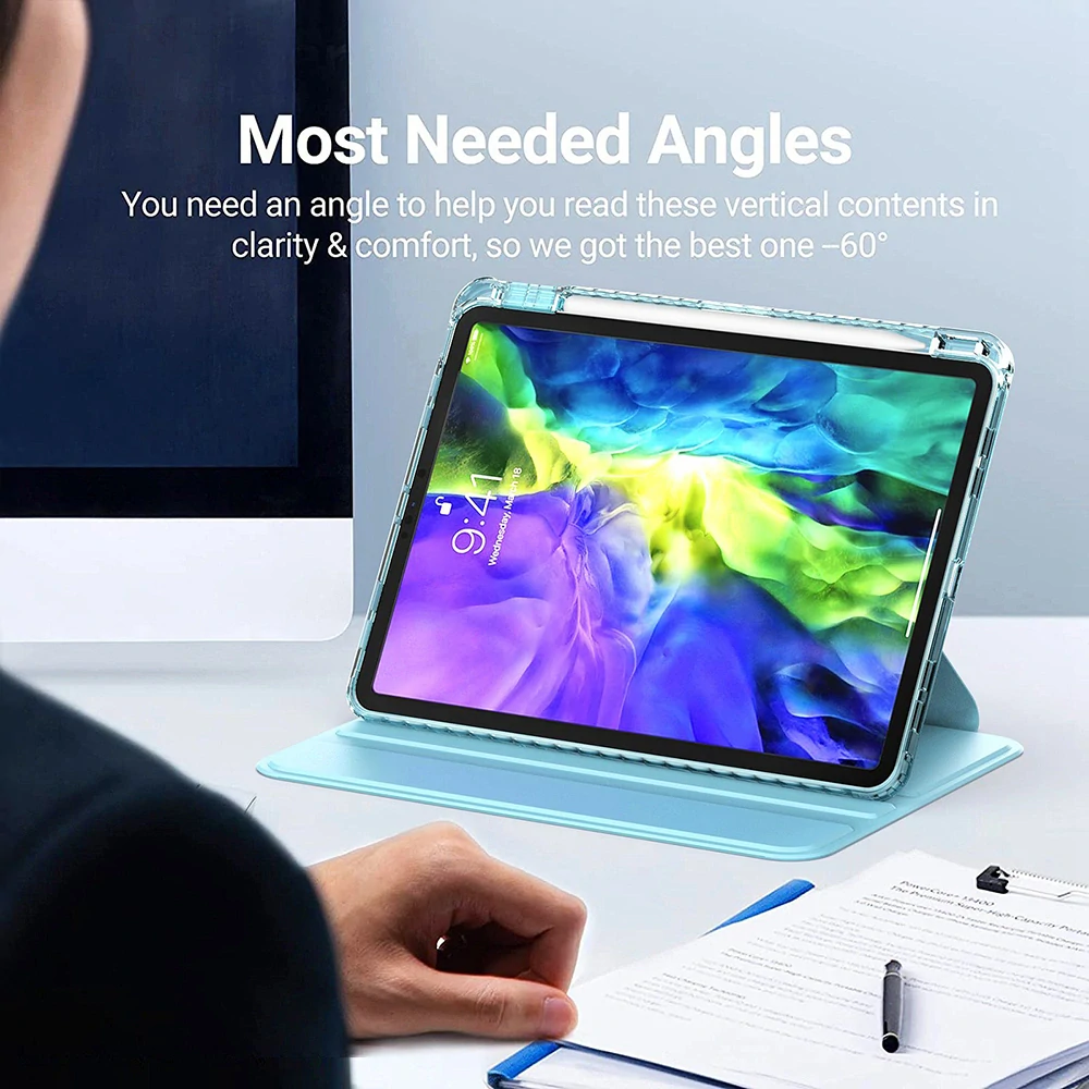 Pouzdro pro tablet iPad Pro 13 (2024), Crystal Vision, fialové