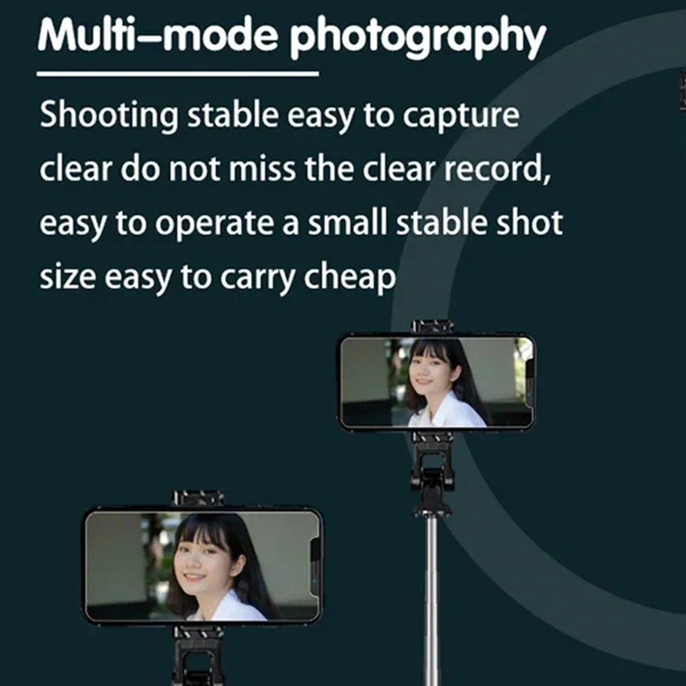 Selfie tyč Tripod Techsuit K03, dálkové ovládání, 70 cm - Černá