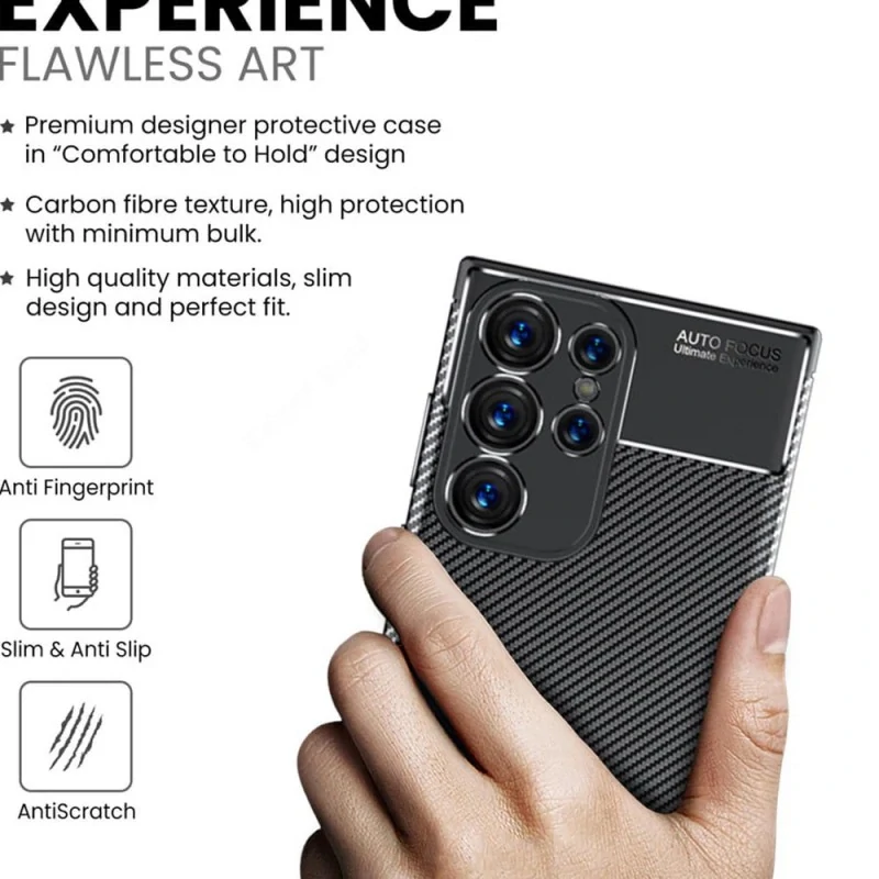 Kryt Samsung Galaxy S25 Ultra, Techsuit CarbonFiber černý
