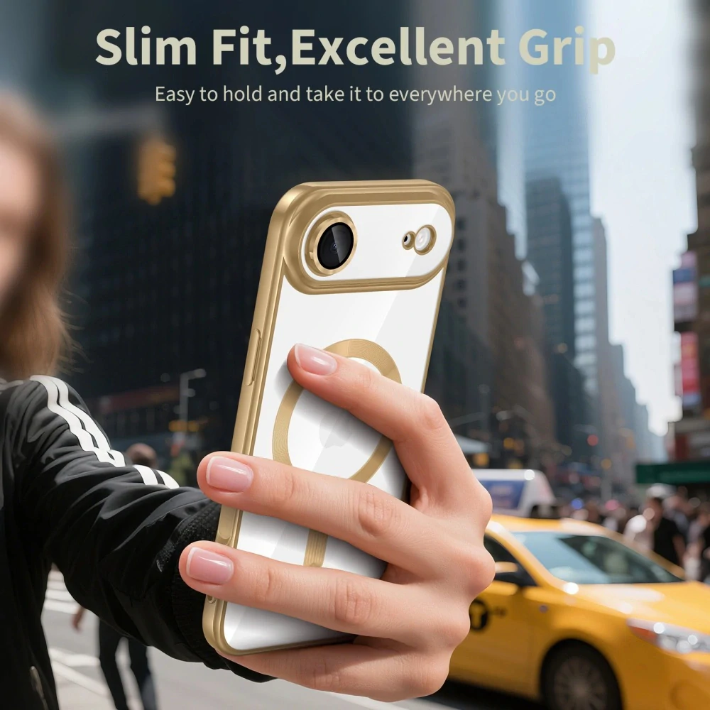 Kryt iPhone 17 Air Techsuit Luxury Crystal MagSafe - červený
