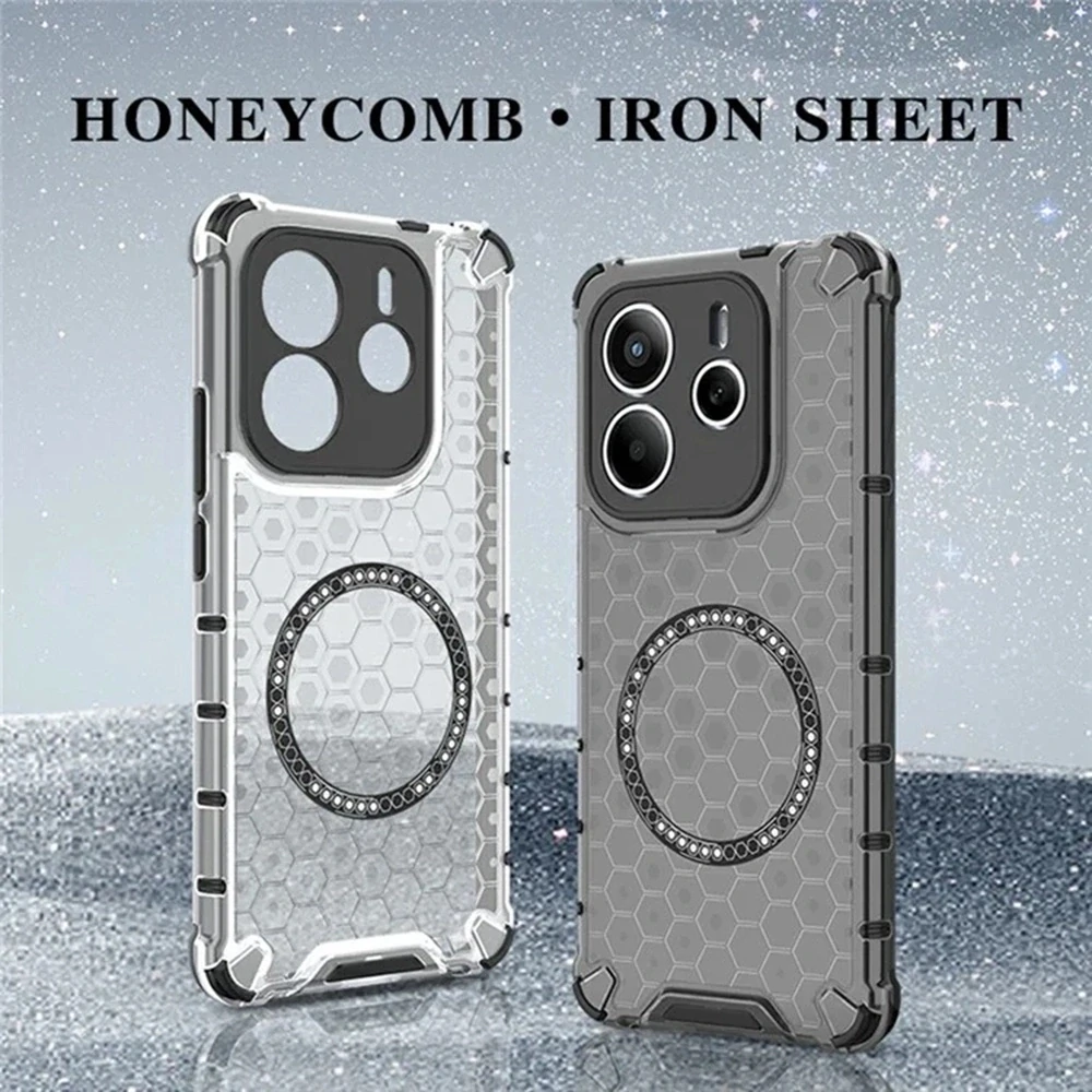 Kryt Xiaomi Redmi Note 14 5G, HoneyComb Shield MagSafe - bílý