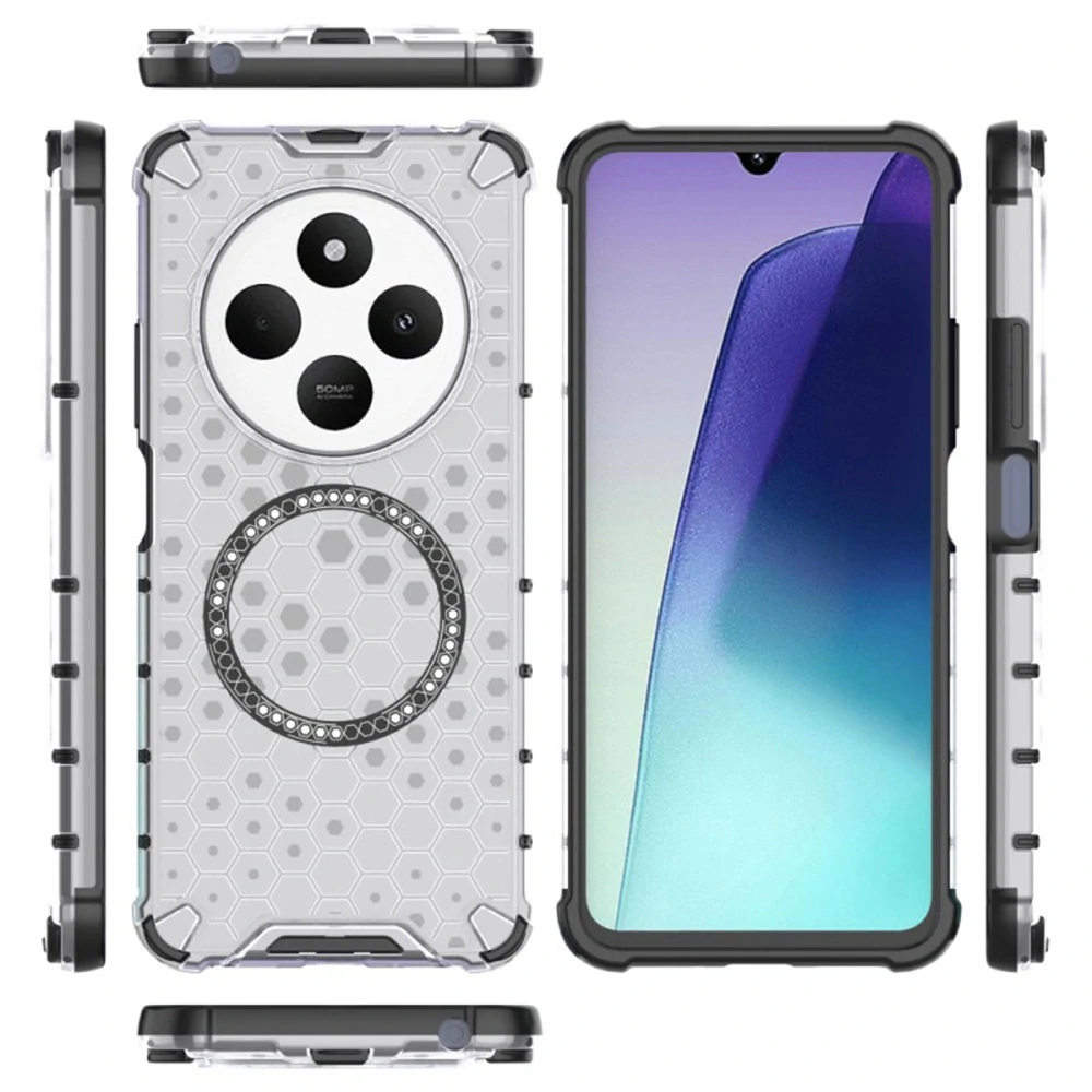 Kryt Xiaomi Redmi 14C / Poco C75, HoneyComb Shield MagSafe - bílý