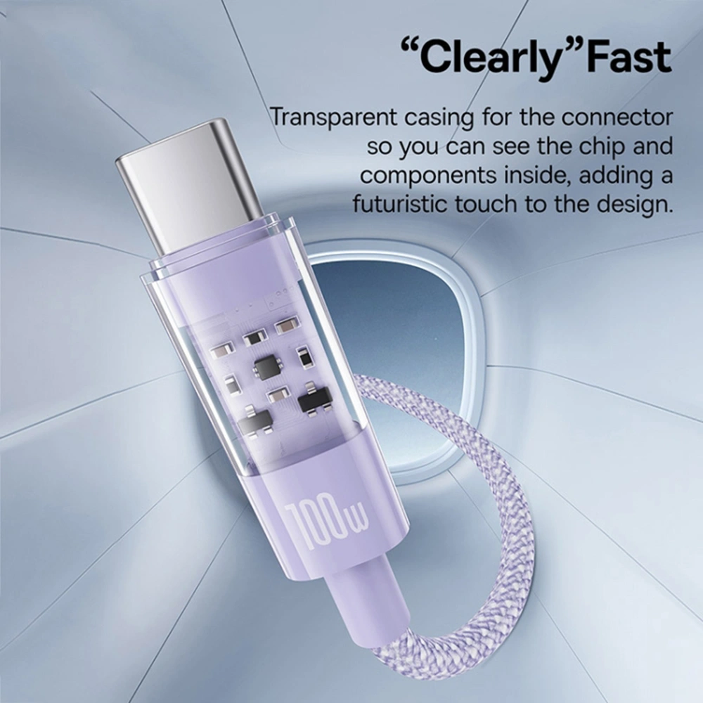 Datový Baseus Gem - Type-C na Type-C, 100W, 1m - Nebula Purple