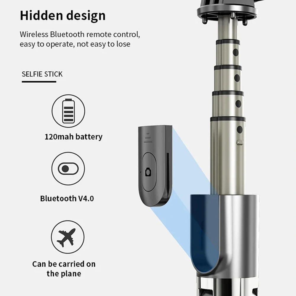 Selfie tyč Tripod Techsuit (L03) Bluetooth, 83 cm – černý