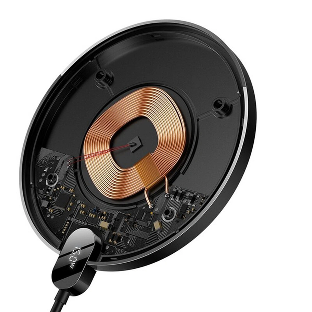 Bezdrátová nabíječka Baseus Digital LED Displej Gen 2 15W USB-C černá