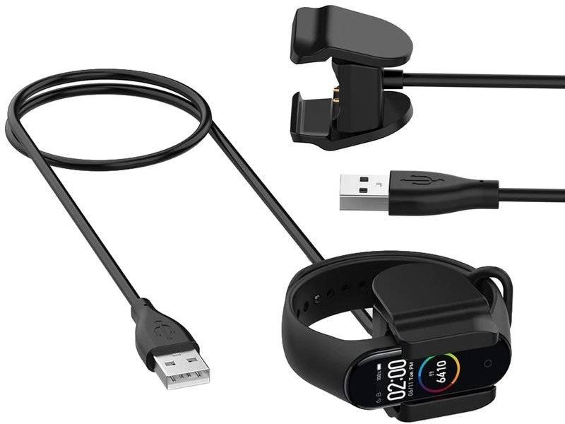 Nabíječka pro XIAOMI MI SMART BAND 5 Nabíjení s černým náramkem