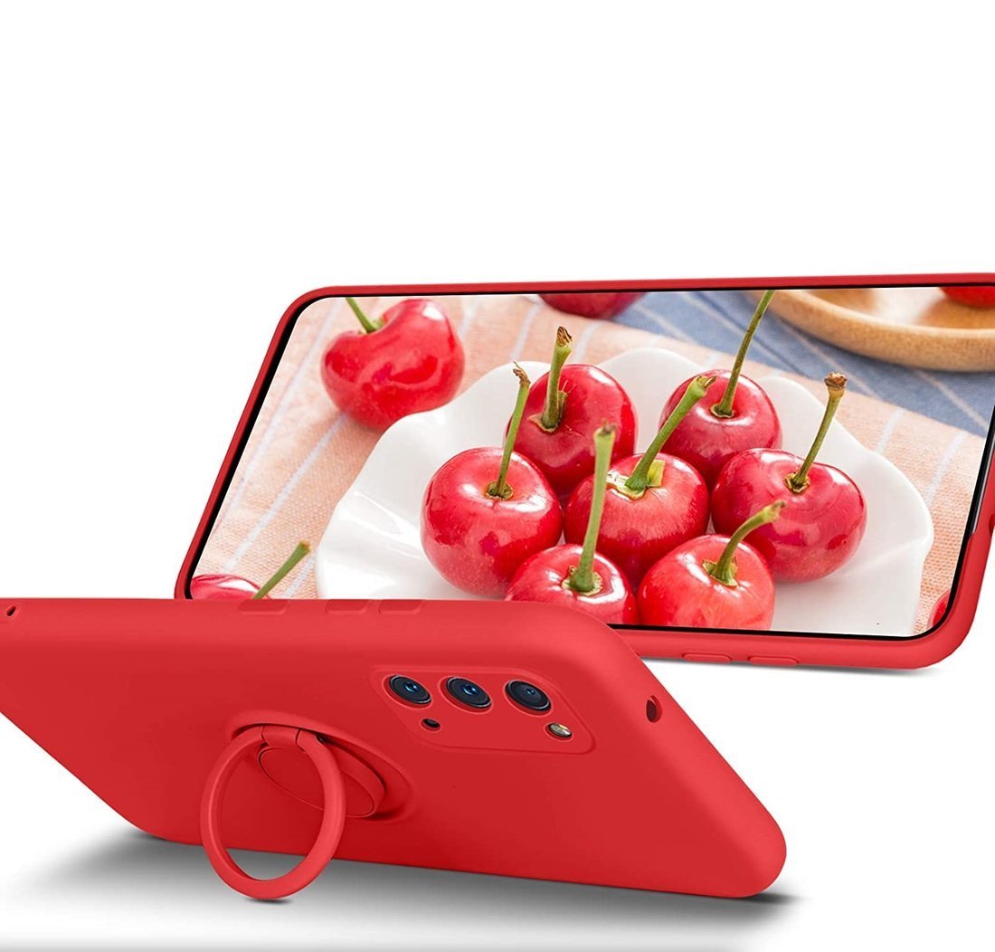 Kryt Xiaomi Redmi 9 Silicone Ring Magnetic Stand červený