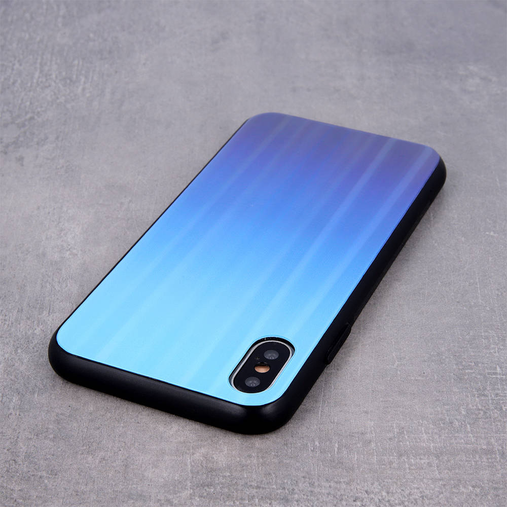 Pouzdro Samsung Galaxy A12 Glass Case Rainbow blue