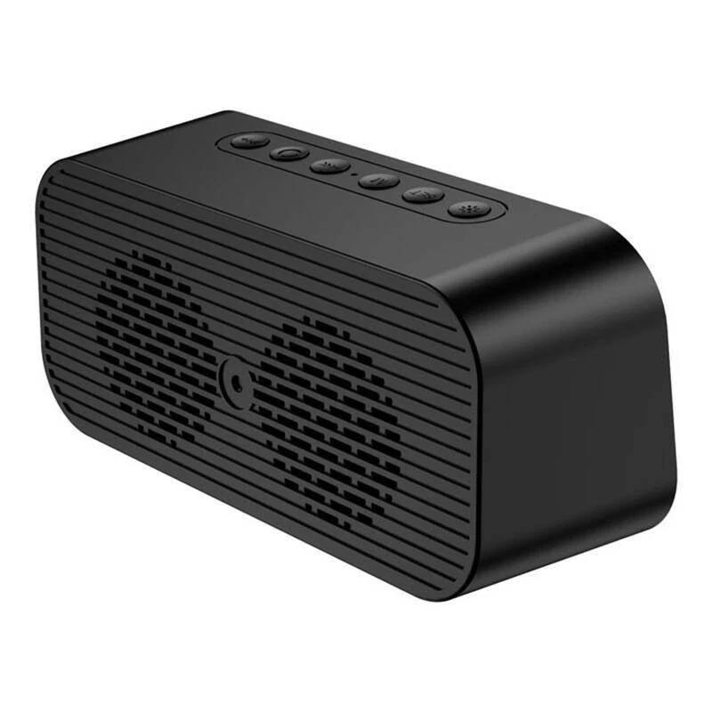 Bluetooth reproduktor s digitálními hodinami, budík, FM rádio - černý