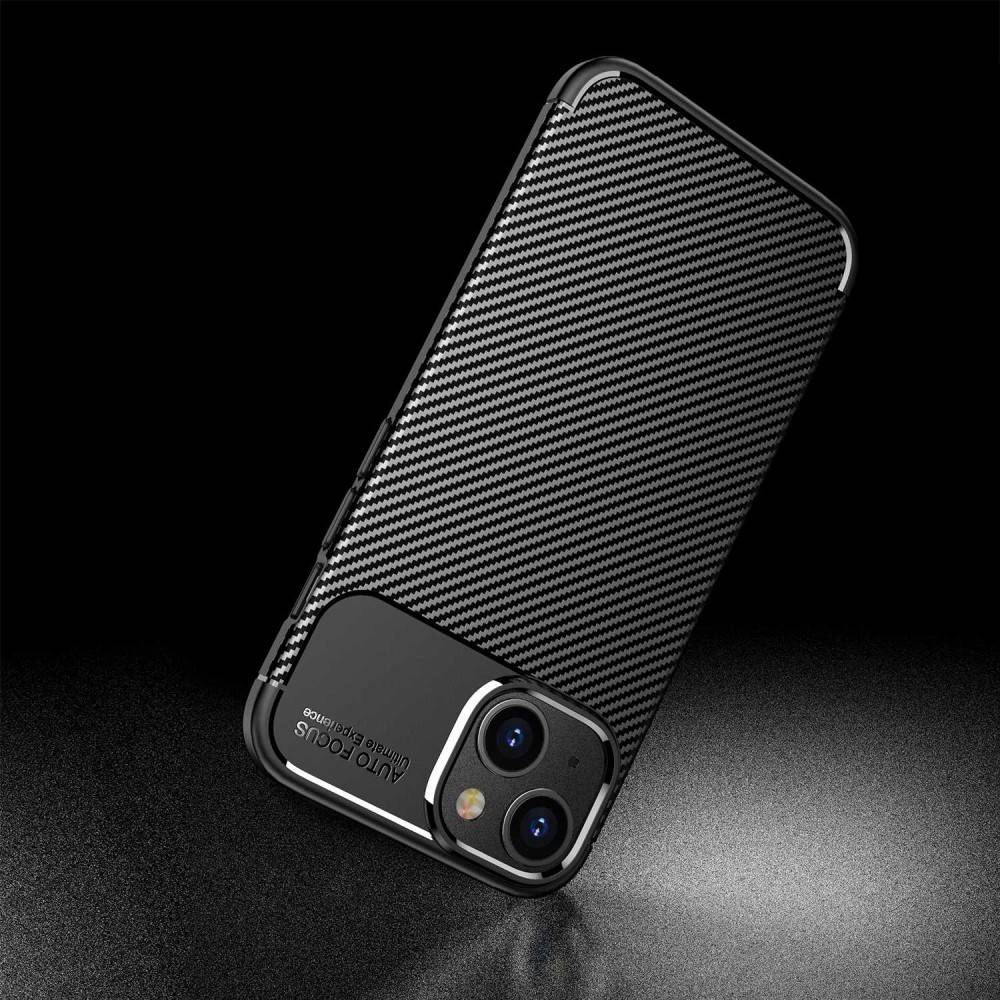 Kryt iPhone 14 Armored Shockproof Carbon Fiber černý