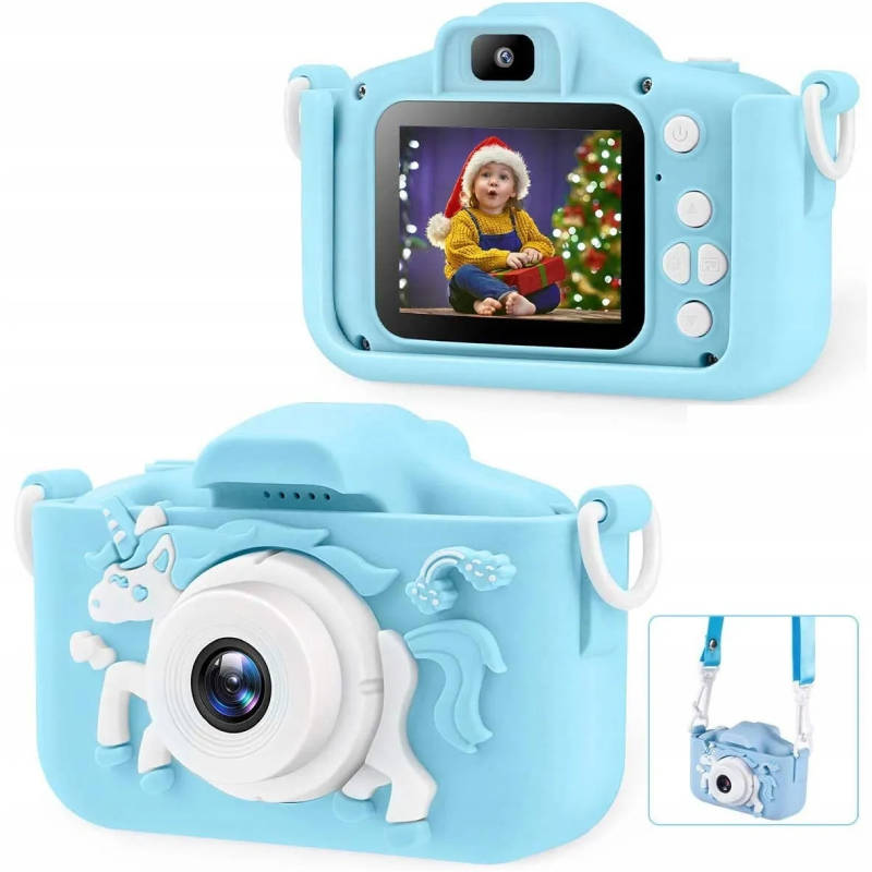 Dětský digitální fotoaparát FullHD X5 jednorožec, modrý