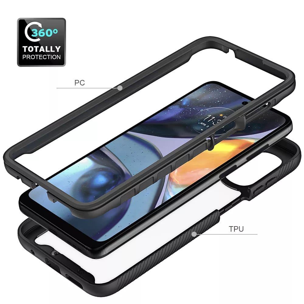 Pouzdro Motorola Moto G52 / G82 Techsuit - Defense360 Pro + ochrana obrazovky, černé