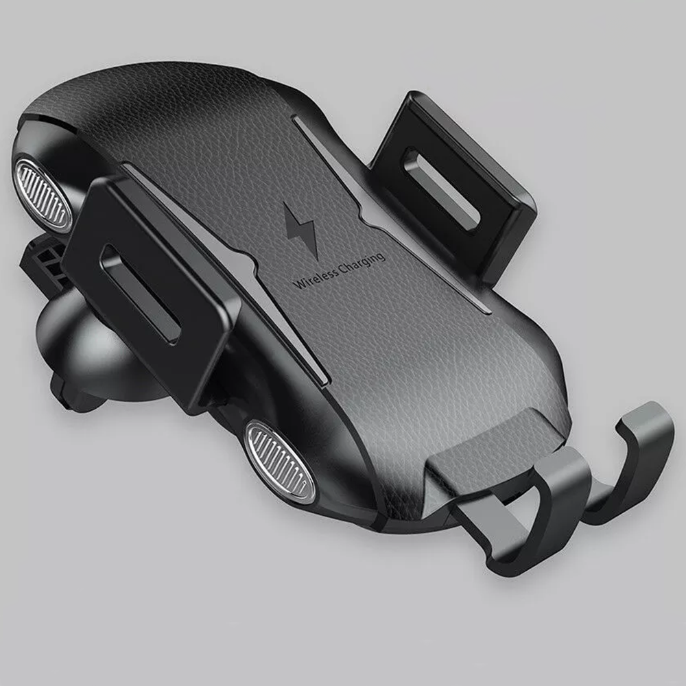 Držák do auta Techsuit (CAPD032) s bezdrátovým nabíjením, 10 W pro palubní desku / čelní sklo / ventilační mřížku – černý