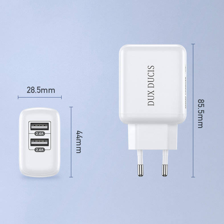 Nabíječka do sítě 12W 2.4A 2xUSB Dux Ducis C10 bílá