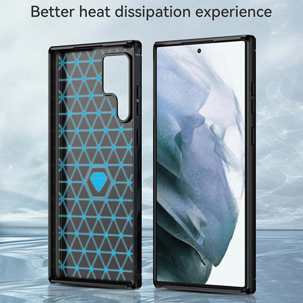 Kryt Samsung Galaxy S22 Ultra, Armored Carbon černý