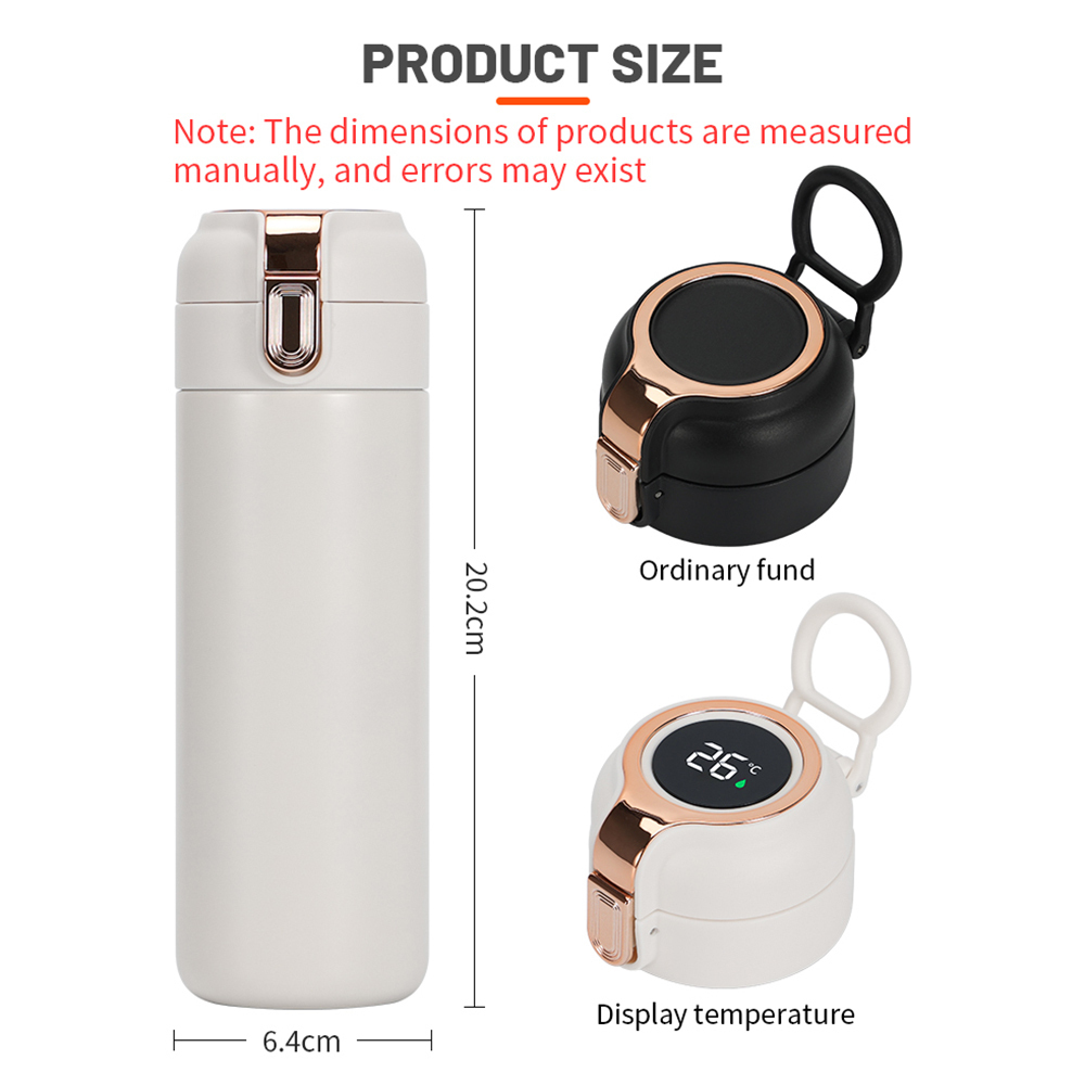Termoska Techsuit (THM1) - digitální displej pro indikaci teploty, nerezová ocel, 400ml - růžová