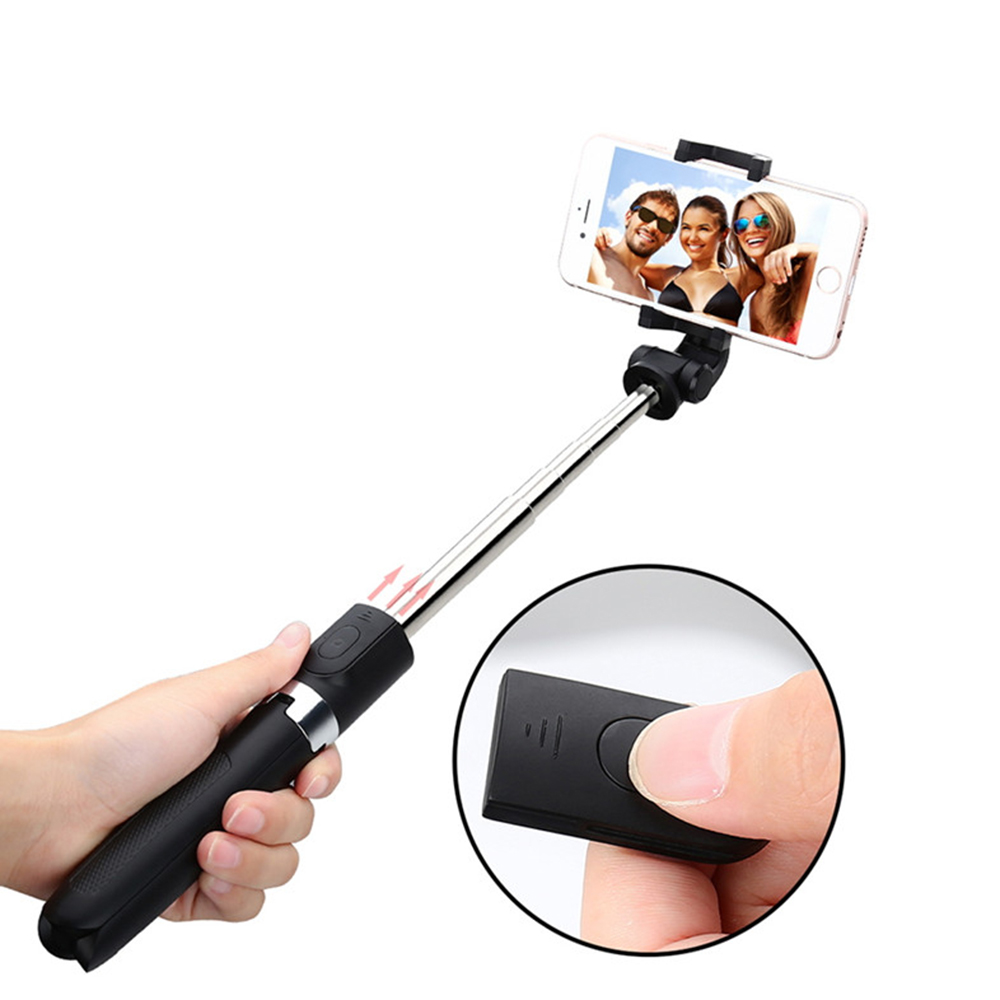 Selfie tyč Tripod Techsuit L01 Stabilní držák na stativ s výsuvným ramenem, dálkové ovládání Bluetooth, 70 cm – černý