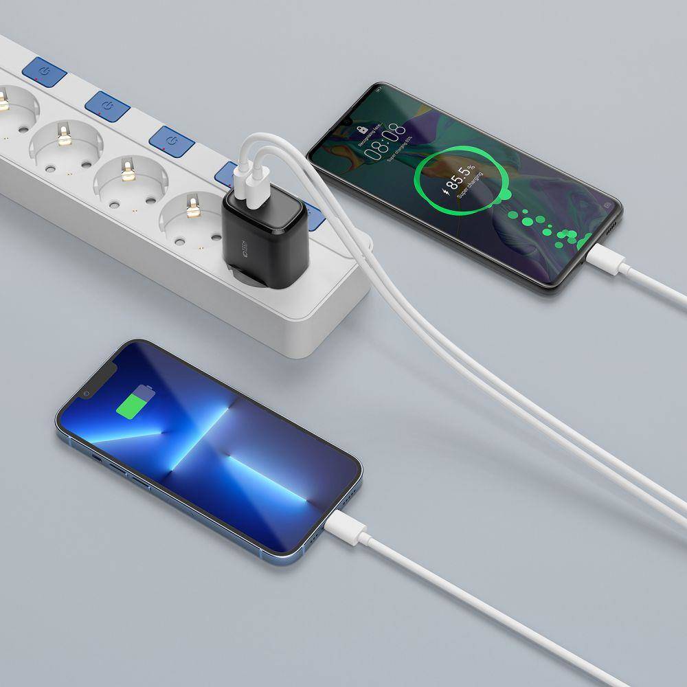 Nabíječka do sítě 20W USB QC3.0 + USB-C PD Tech-Protect C20W černá