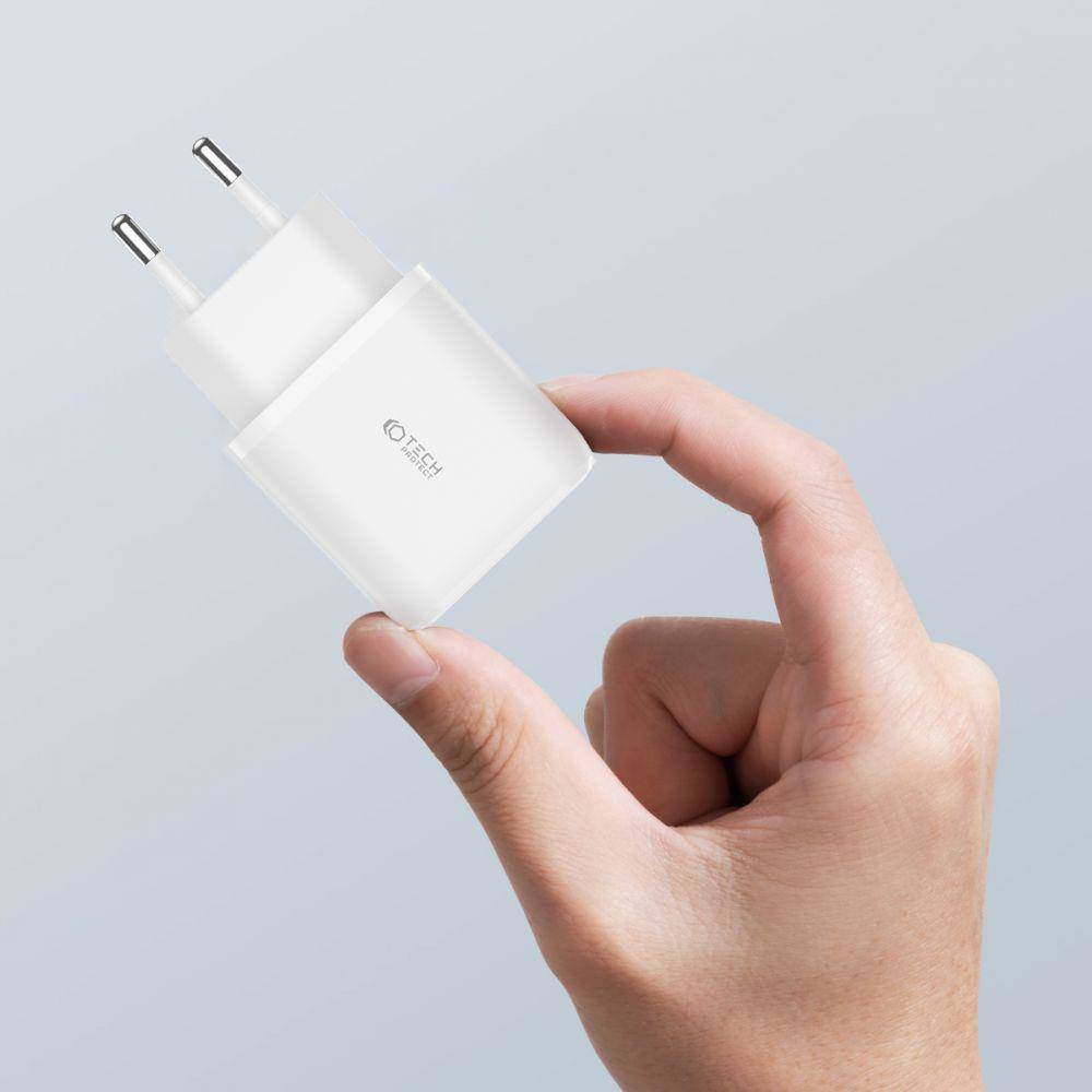 Nabíječka do sítě 20W USB QC3.0 + USB-C PD Tech-Protect C20W bílá