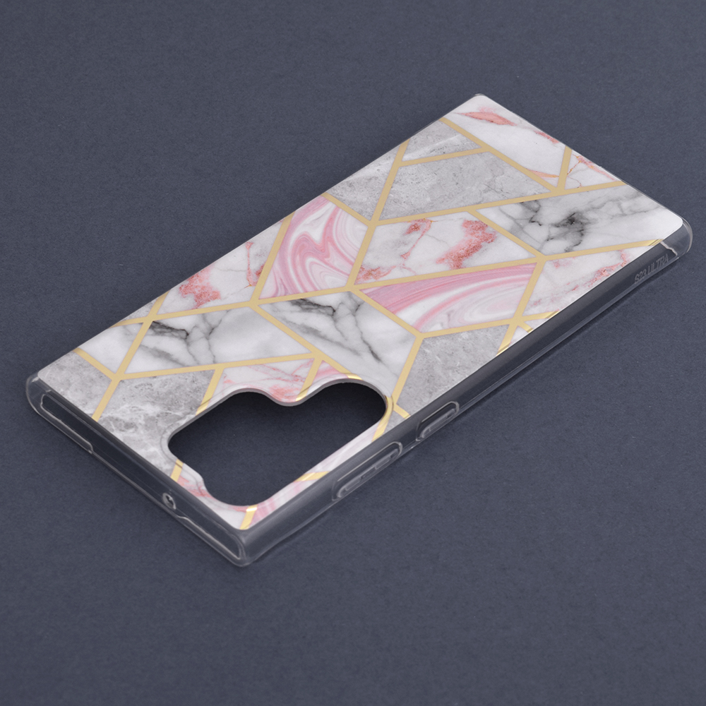 Kryt Samsung Galaxy S23 Ultra Techsuit - Marble Series - Pink Hex