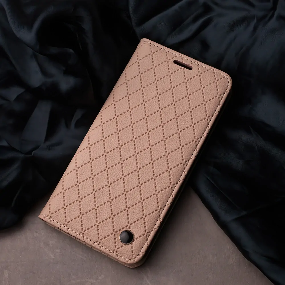Pouzdro flip Smart Caro pro Xiaomi Redmi 12 4G / 12 5G béžové