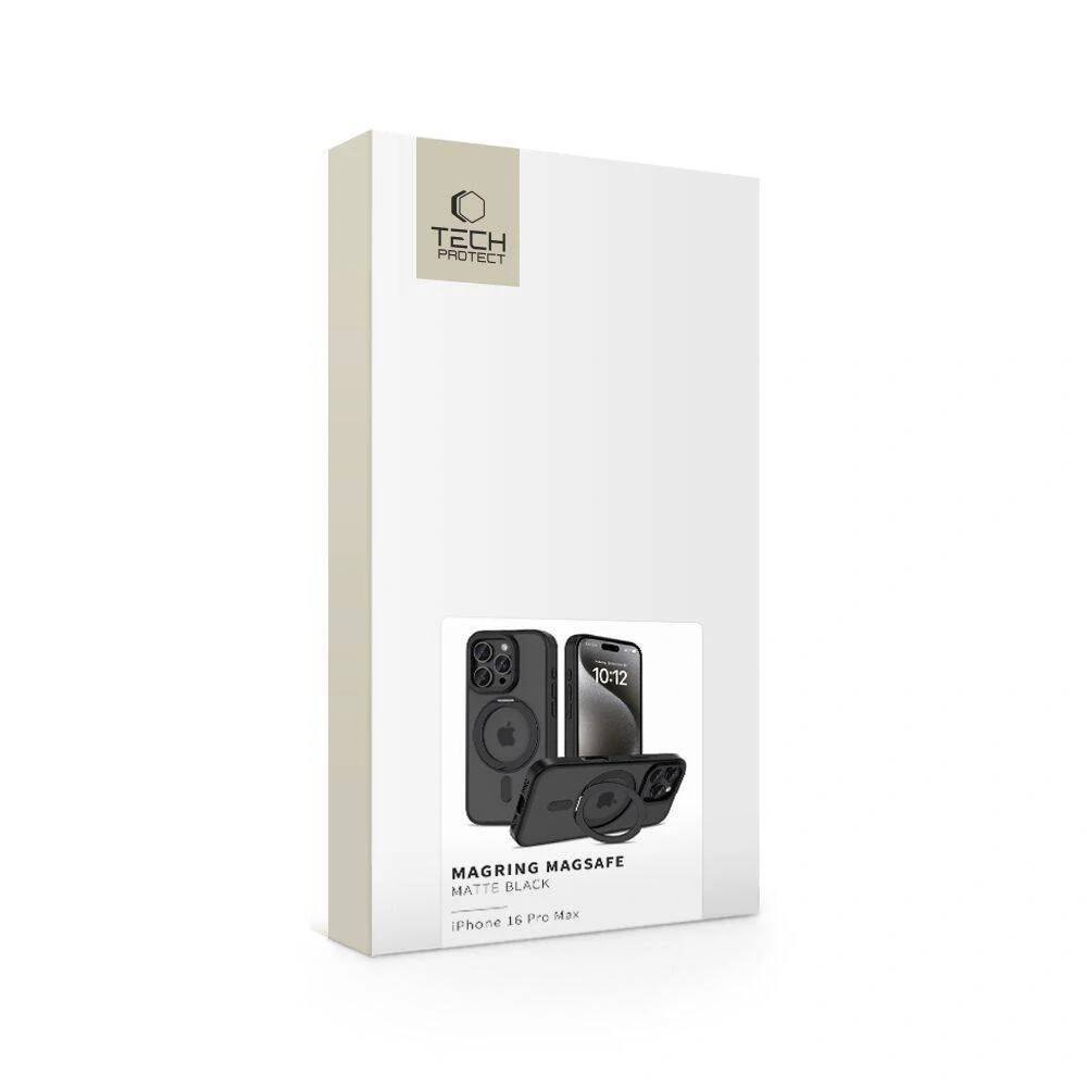 Kryt iPhone 16 Pro Max Tech-Protect MagRing MagSafe Matte černý