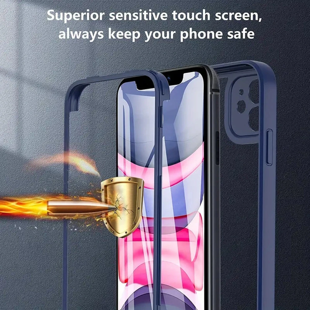 Pouzdro iPhone 16 Pro Max Techsuit - ColorVerse 360 Series + ochrana obrazovky, modré