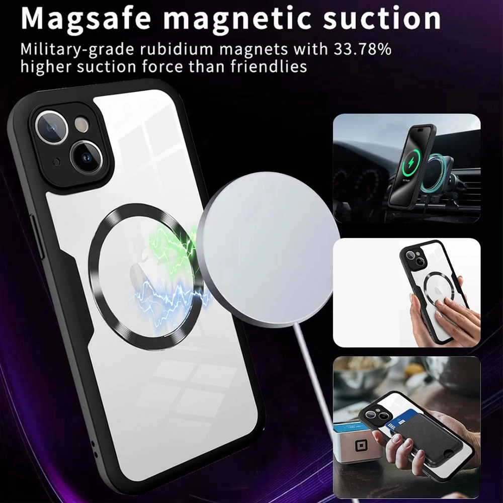 Pouzdro iPhone 15 Plus Techsuit - ColorVerse 360 MagSafe Series + ochrana obrazovky, černé