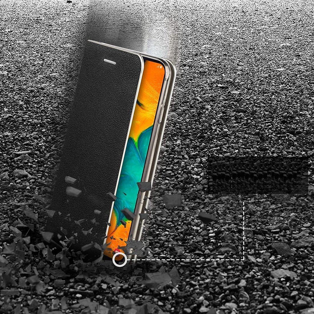Pouzdro HUAWEI P40 Lite s flipem, umělá kůže Venus černé