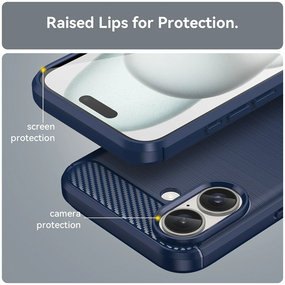 Kryt iPhone 16 Plus Armored Carbon modrý