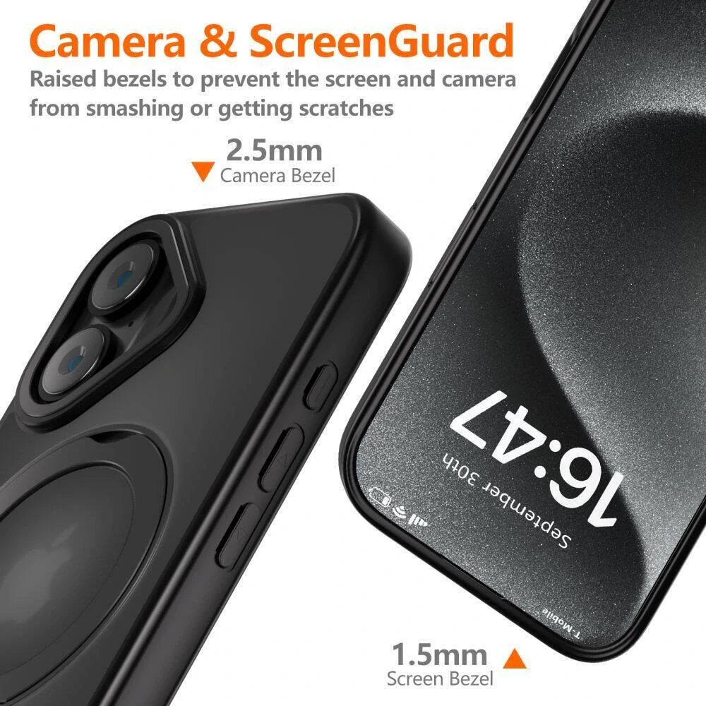 Kryt iPhone 16 Tech-Protect MagRing MagSafe Matte černý