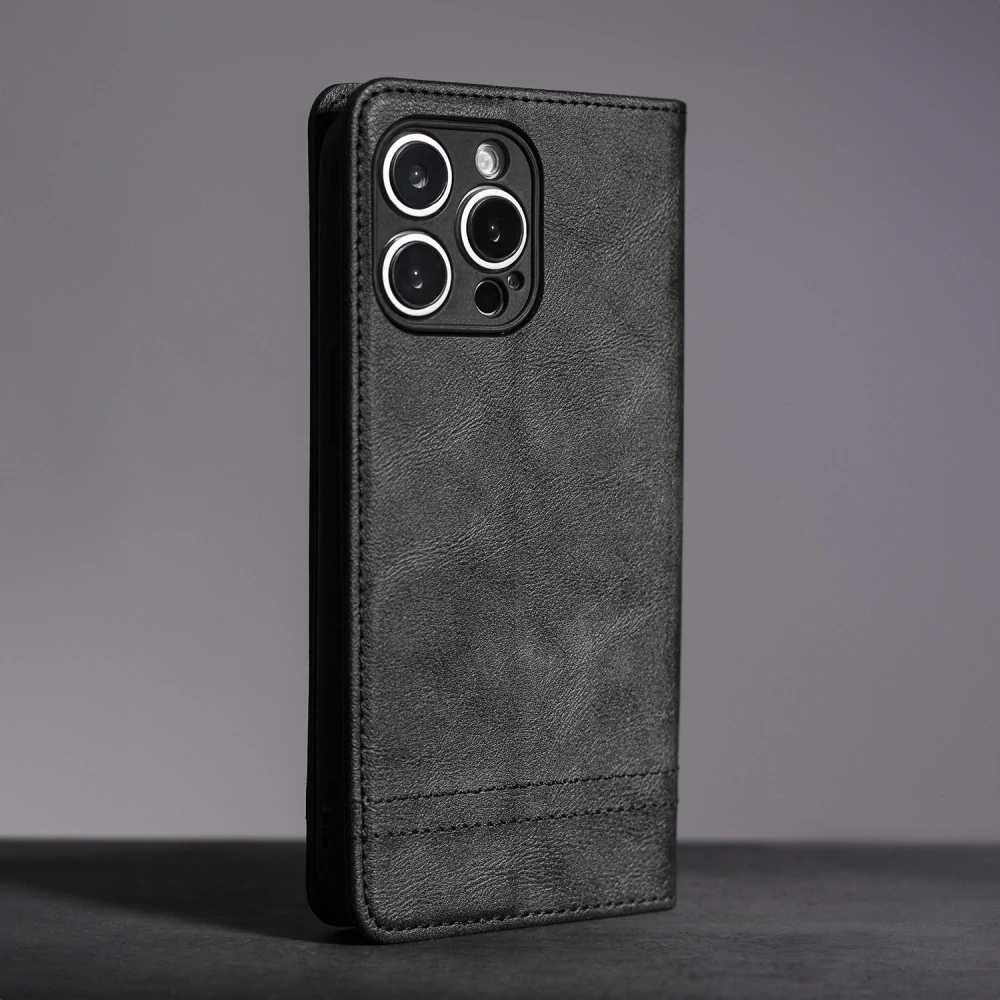 Pouzdro flip iPhone 17, smart seam, černé