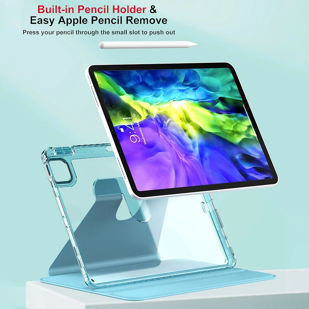 Pouzdro pro tablet iPad Pro 13 (2024), Crystal Vision, modré