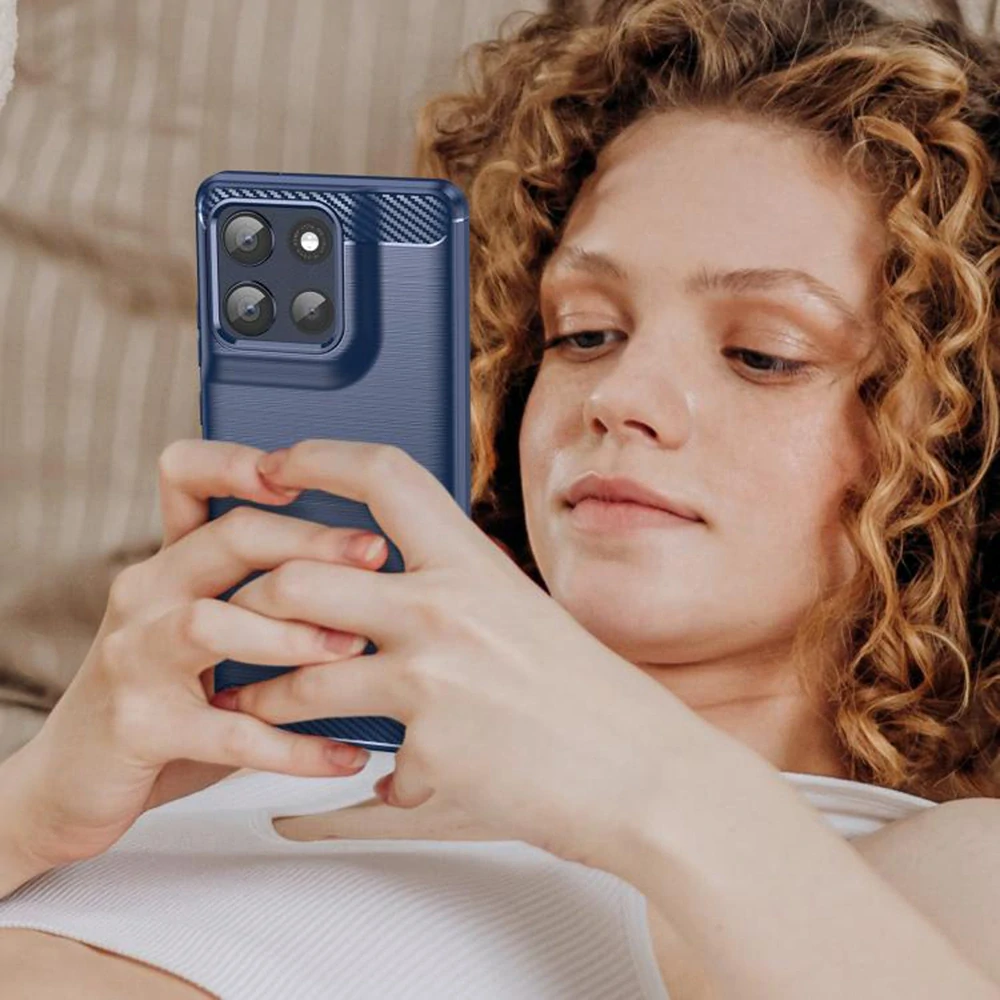 Kryt Motorola Moto G86, Armored Carbon modrý