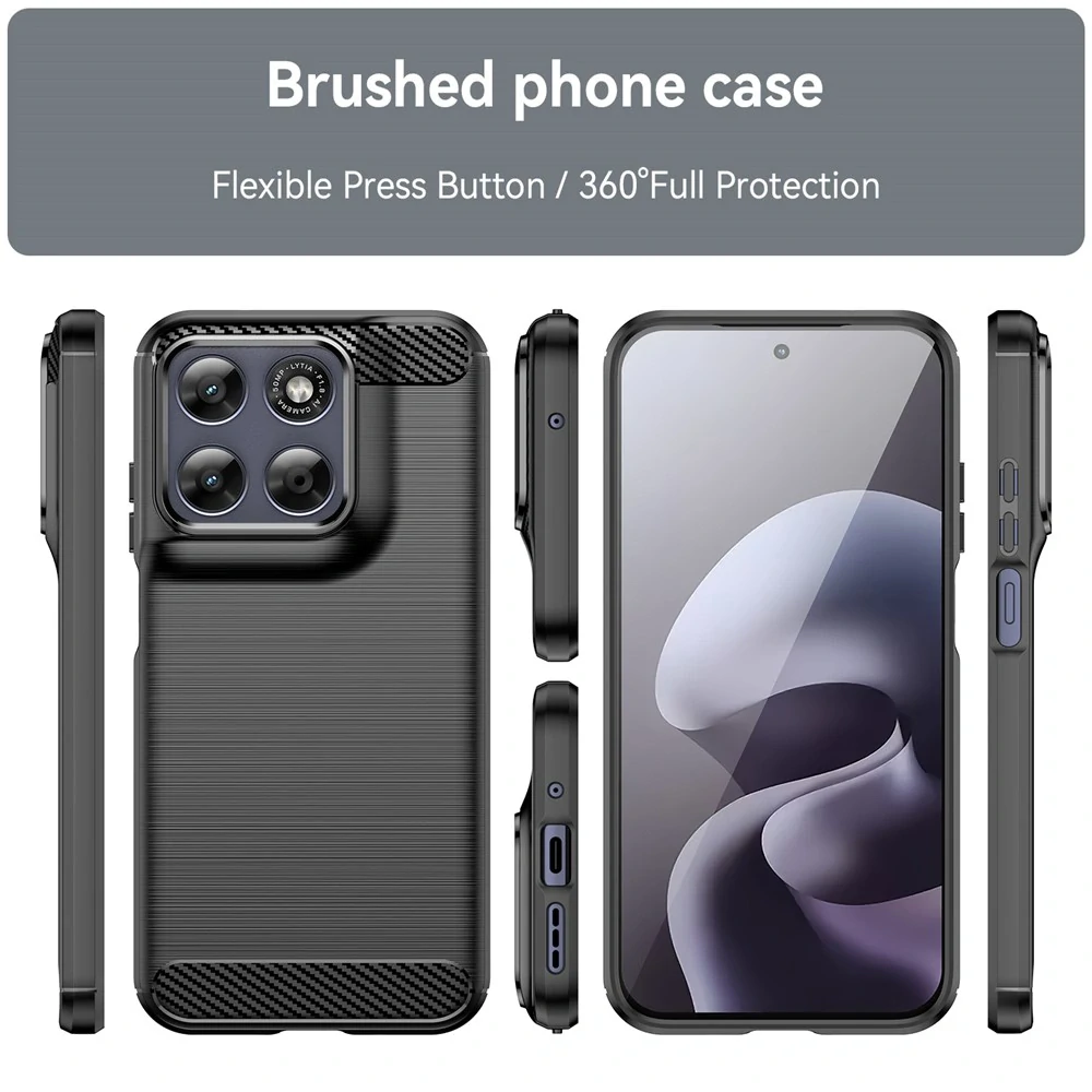 Kryt Motorola Moto G87 / G77 / G67, Armored Carbon černý