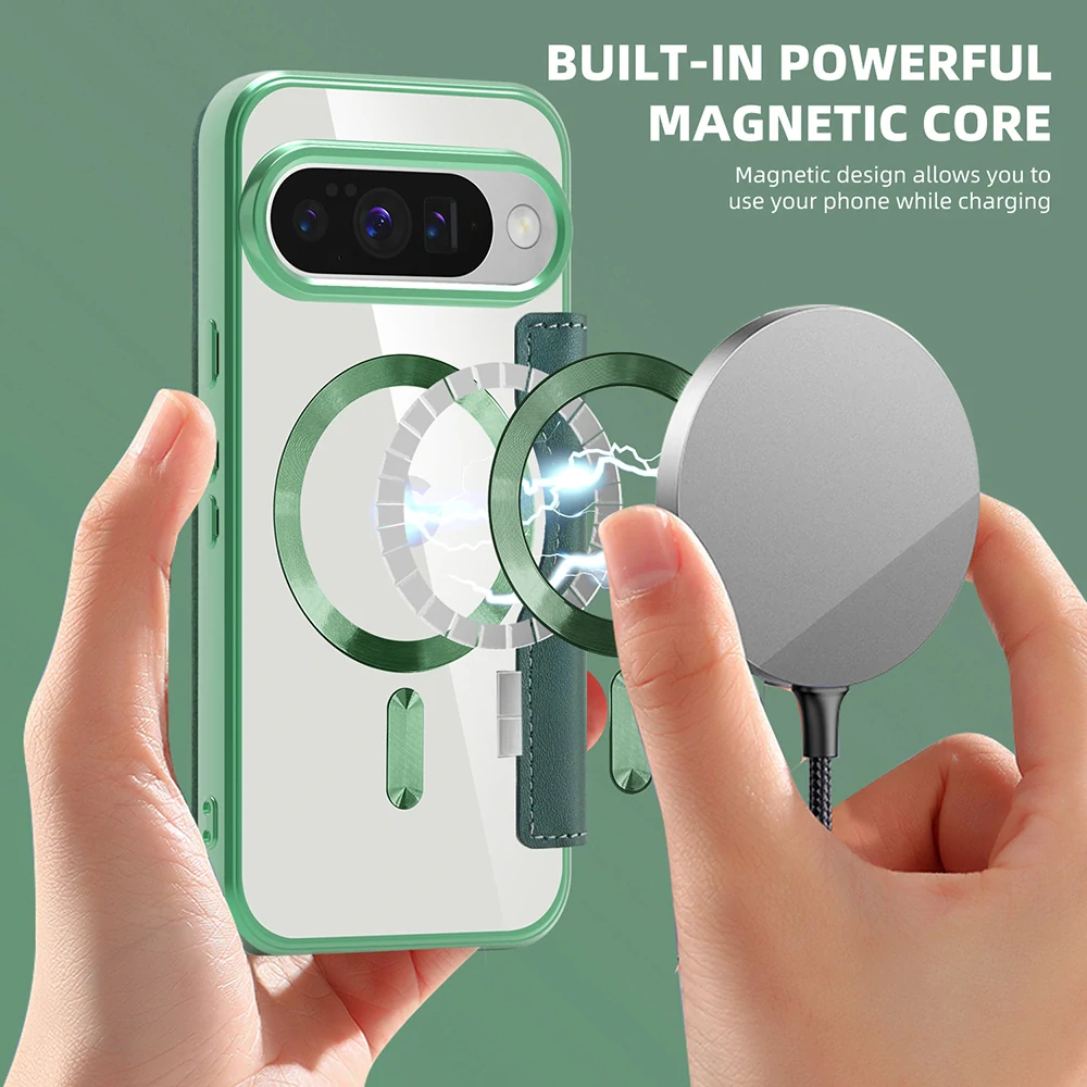 Pouzdro Google Pixel 10 Pro XL, SmartMag Book Case zelený