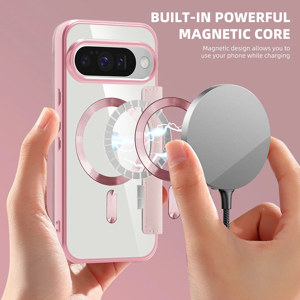 Pouzdro Google Pixel 10 / 10 Pro, SmartMag Book Case růžové