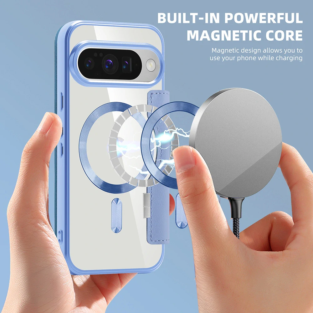 Pouzdro Google Pixel 10 Pro XL, SmartMag Book Case světle modrý