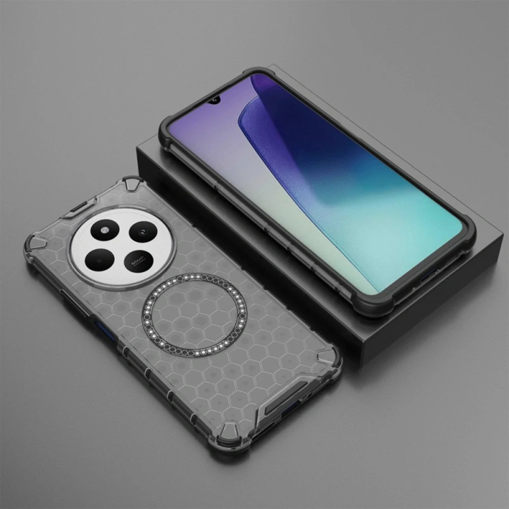 Kryt Xiaomi Redmi 14C / Poco C75, HoneyComb Shield MagSafe - černý