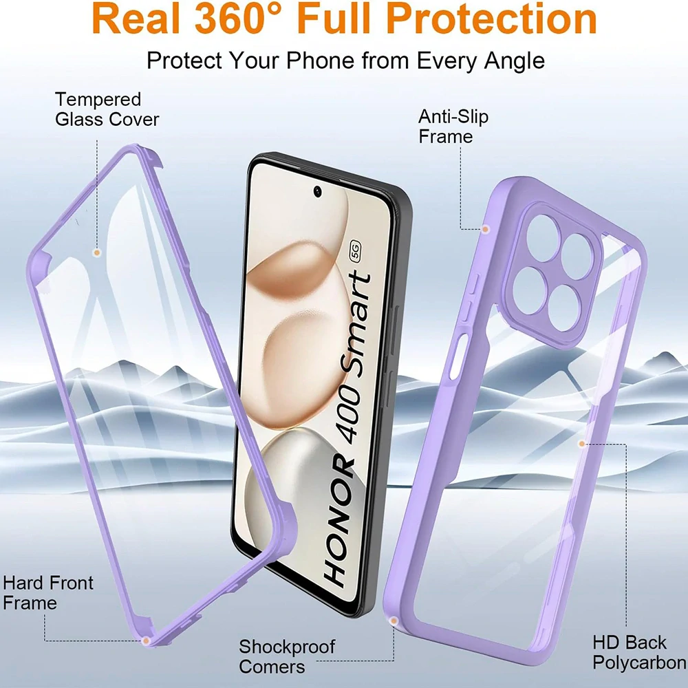 Pouzdro Honor 400 Smart 4G/5G / X7d 4G, ColorVerse 360 - fialové
