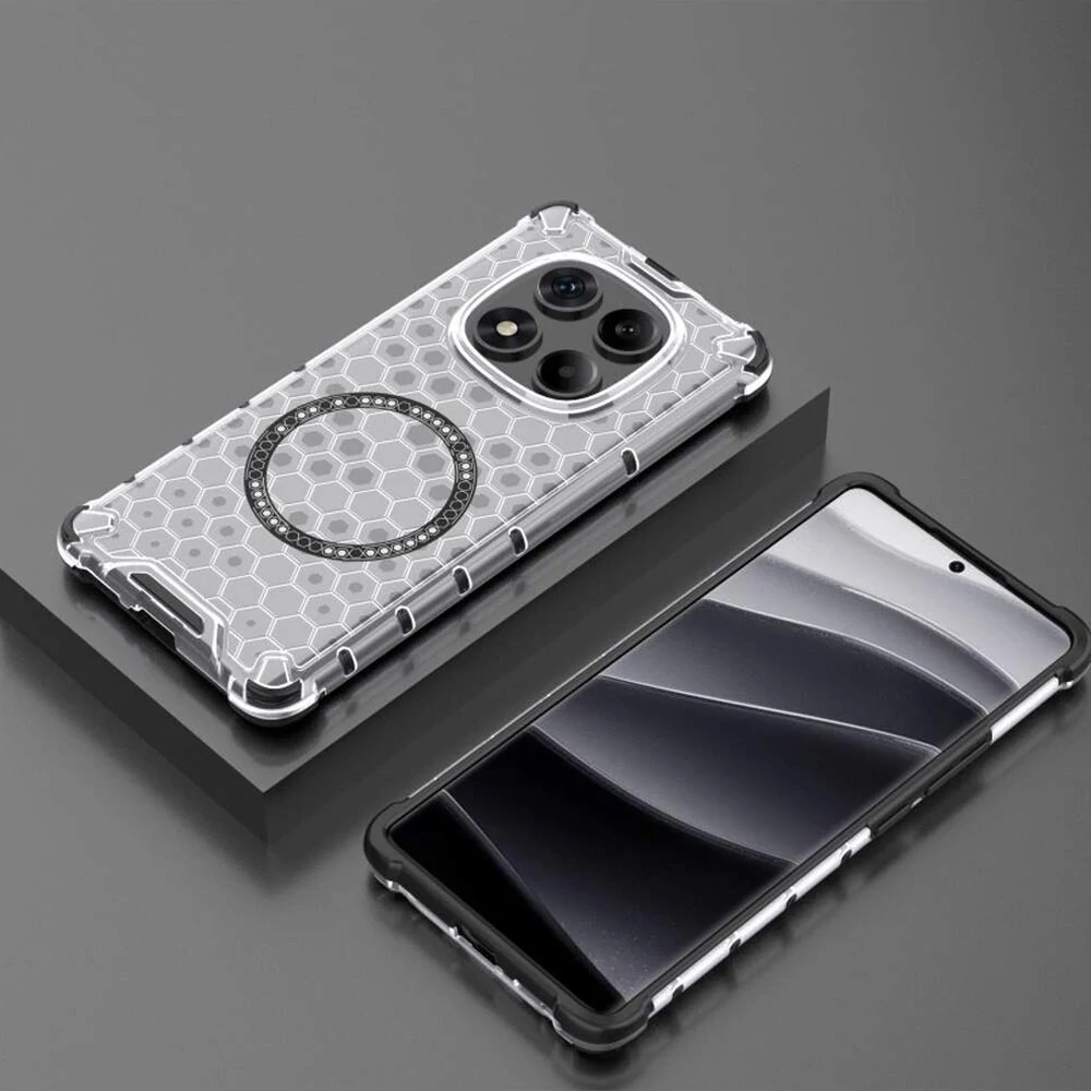 Kryt Xiaomi Redmi Note 14 Pro 4G, HoneyComb Shield MagSafe - bílý