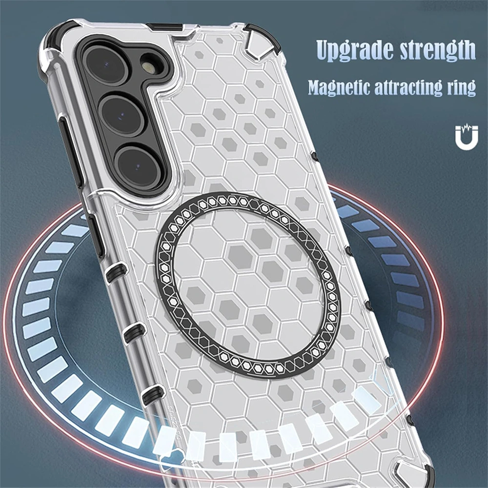 Kryt Xiaomi Redmi Note 14S, HoneyComb Shield MagSafe - bílý