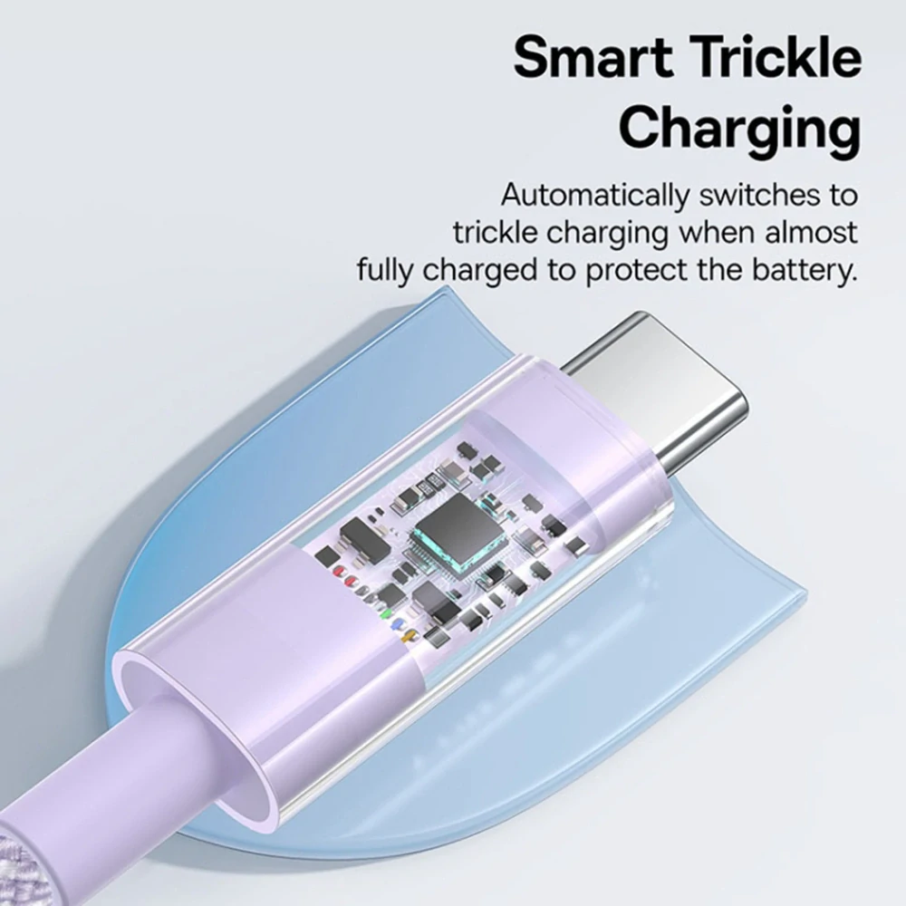 Datový Baseus Gem - Type-C na Type-C, 100W, 1m - Nebula Purple