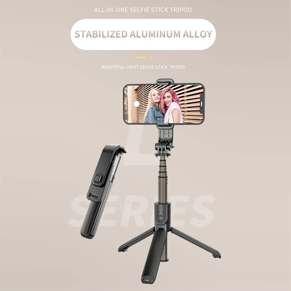 Selfie tyč Tripod Techsuit (L03) Bluetooth, 83 cm – černý