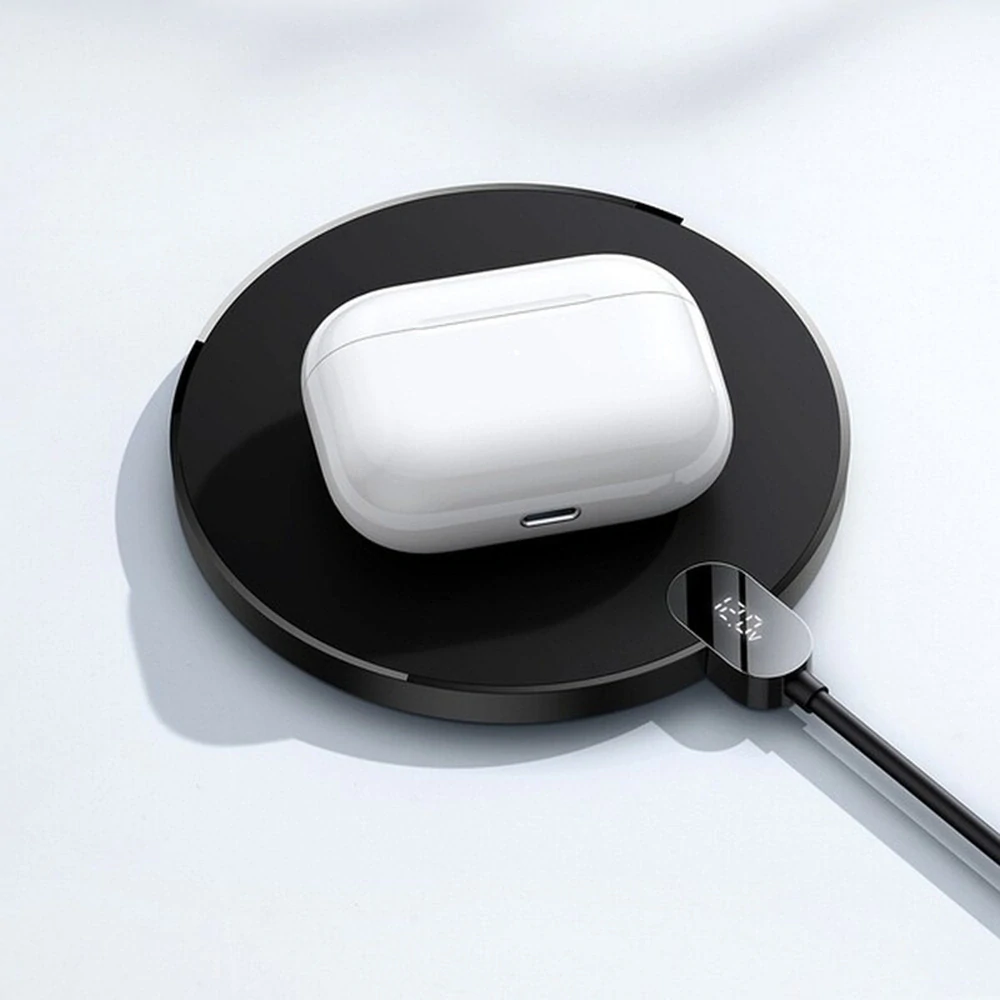 Bezdrátová nabíječka Baseus Digital LED Displej Gen 2 15W USB-C černá