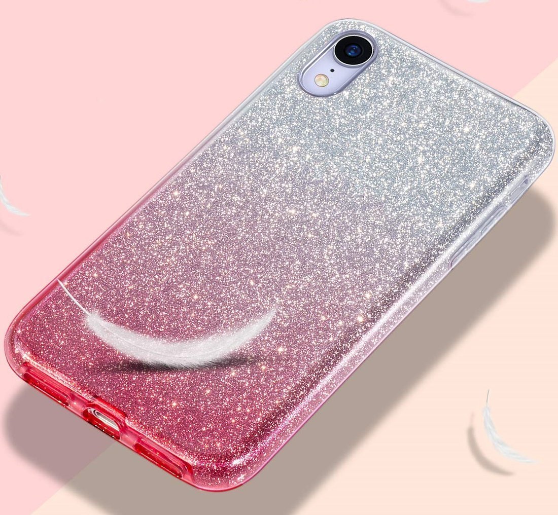 Kryt iPhone 12 mini třpytky stříbrná/růžová