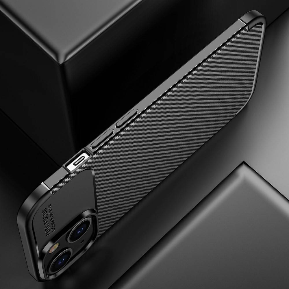 Kryt iPhone 14 Armored Shockproof Carbon Fiber černý