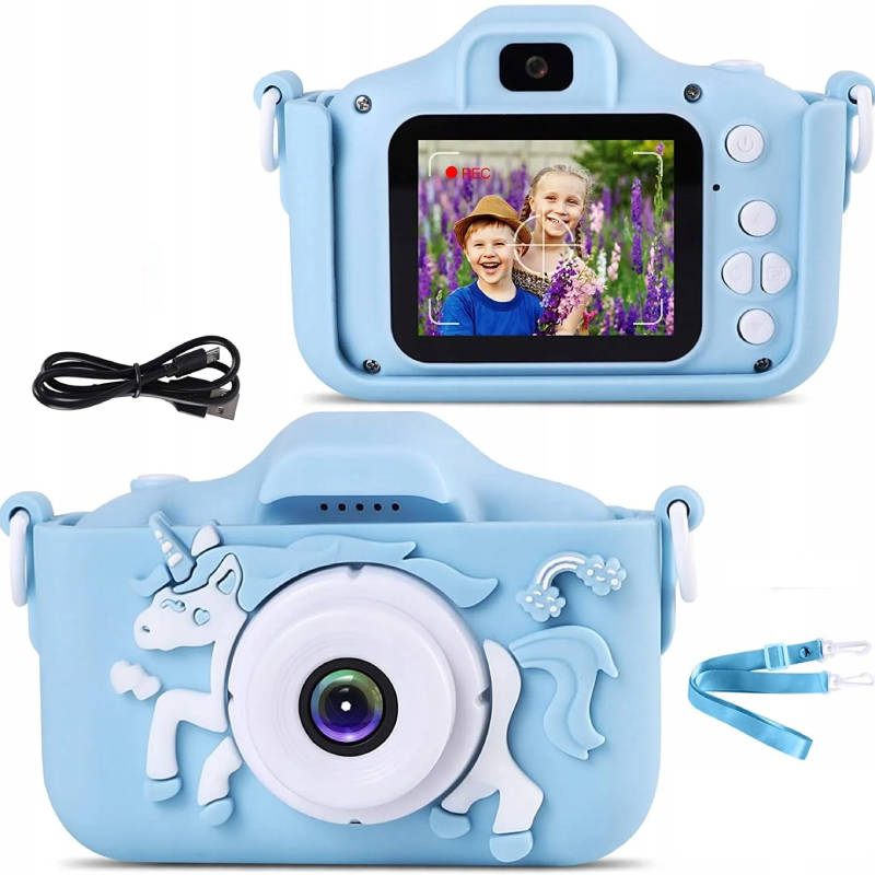 Dětský digitální fotoaparát FullHD X5 jednorožec, modrý